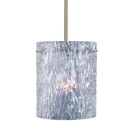 Besa Lighting Tamburo 8 Stem Pendant, Clear Stone, Satin Nickel Finish, 1x100W Incandescent 1TT-400600-SN